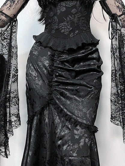      cutiekill-gothic-elegance-fishtail-skirt-ah0648