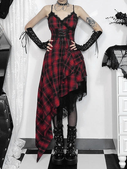 cutiekill-gothic-punk-red-plaid-irregular-dress-ah0656
