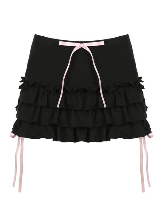 Pink Ribbon Bows Mini Skirt