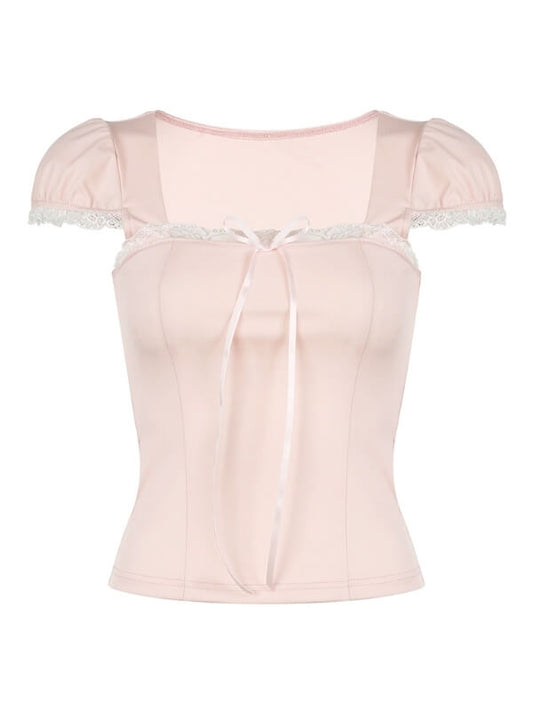 Sweet Pink Ribbon Top