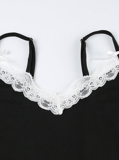 Robe caraco en dentelle noire