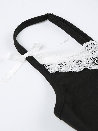 Robe caraco en dentelle noire