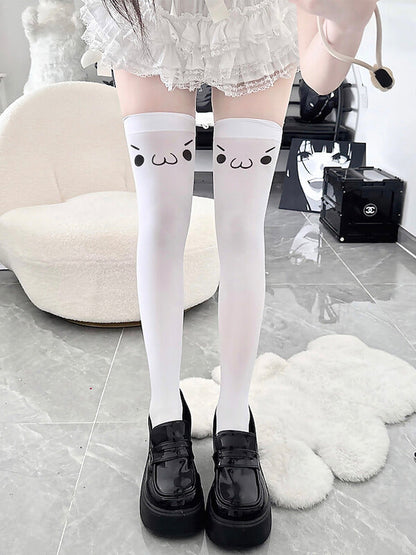 Kawaii Emoji Thigh High Stockings