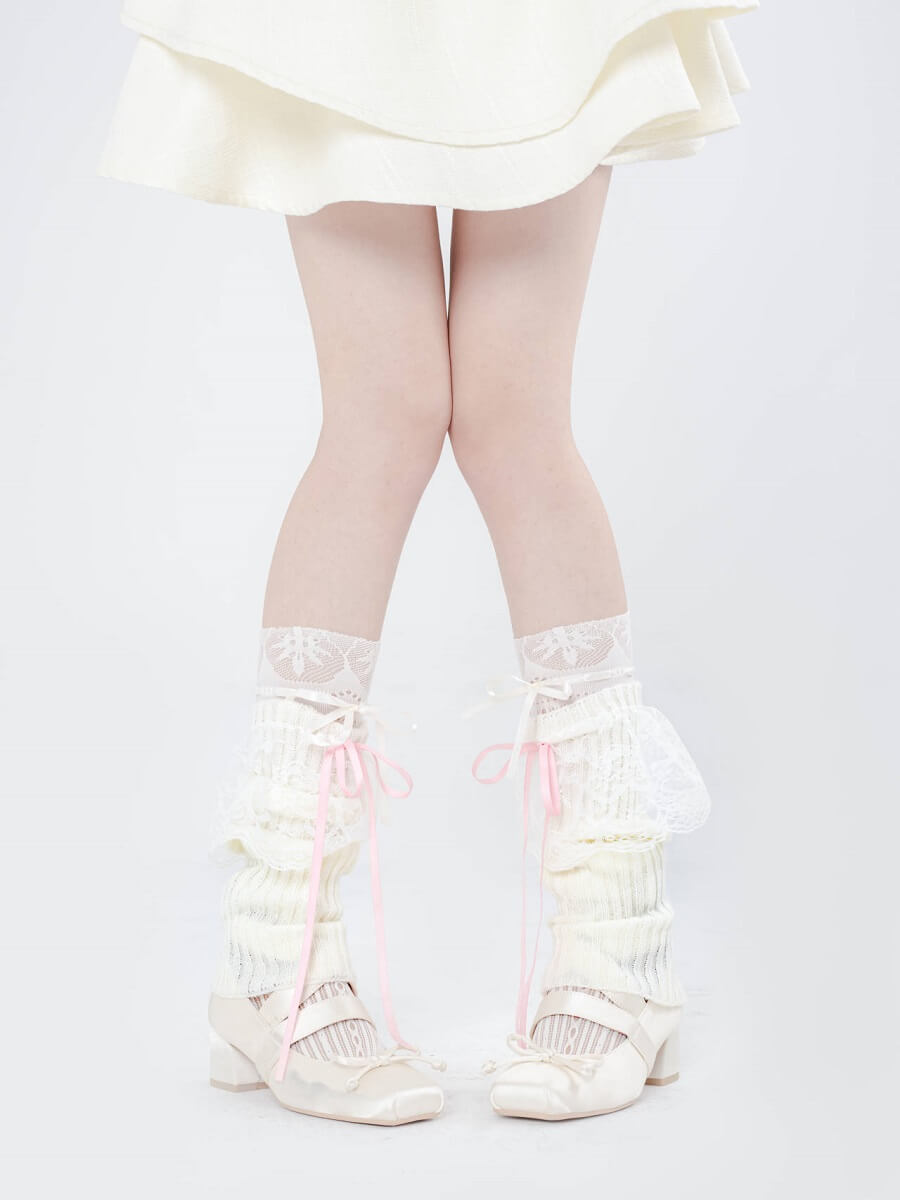 Sweet Knit with Lace Leg Warmers SpreePicky