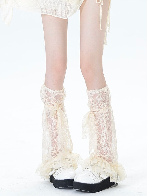 Fairy Stars Lace Leg Warmers SpreePicky