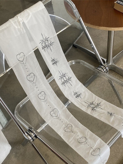 Lolita Strumpfhose mit Tattoo-Sternen und Herzen