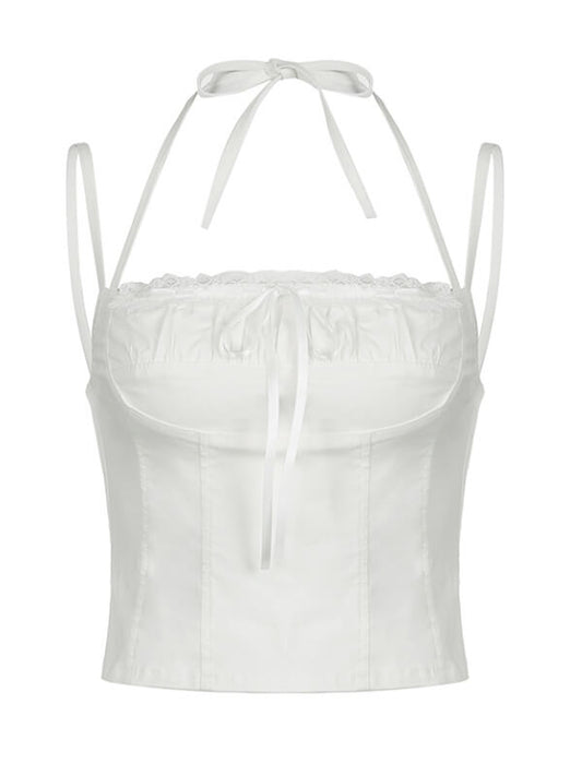 Lace White Halter Top