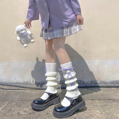 Cute Soft Ribbon Leg Warmers