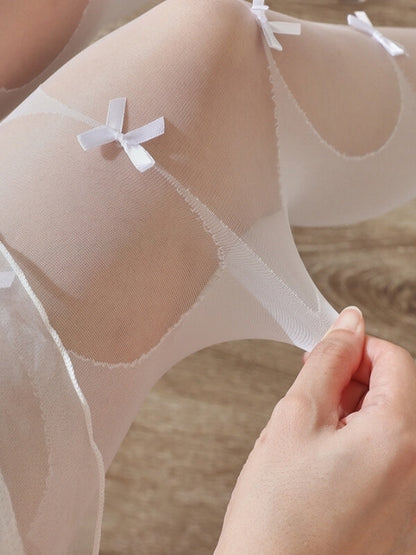 Süße romantische Strumpfhose mit Schleife