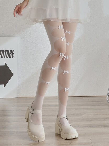 Süße romantische Strumpfhose mit Schleife