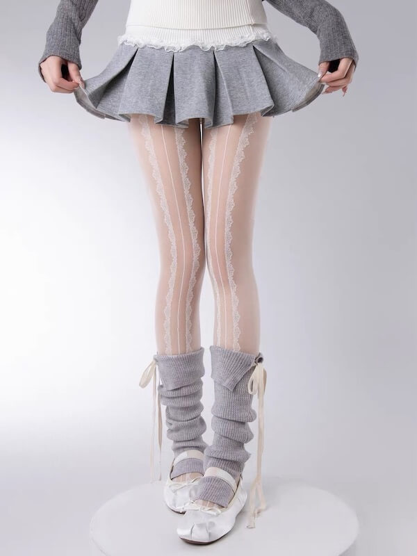 Kawaii Ribbon Ballet Leg Warmers