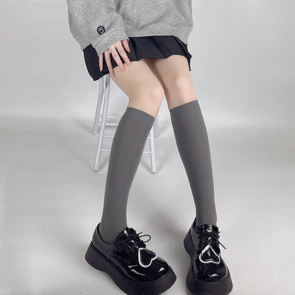 Bas doux de couleur unie