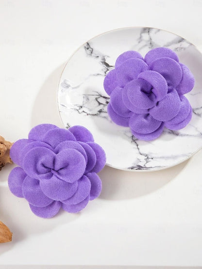 Flower Oversized Women's - Floral Drop Statement Earrings