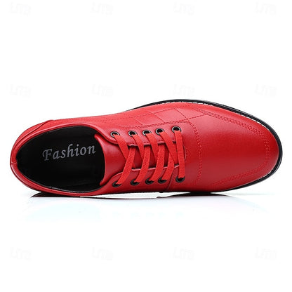 Men's Quilted Blue Faux Leather Sneakers - Stylish Lace-Up