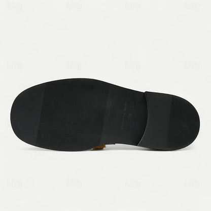 Men's Formal Leather Shoes in Brown and Tan with Wingtip