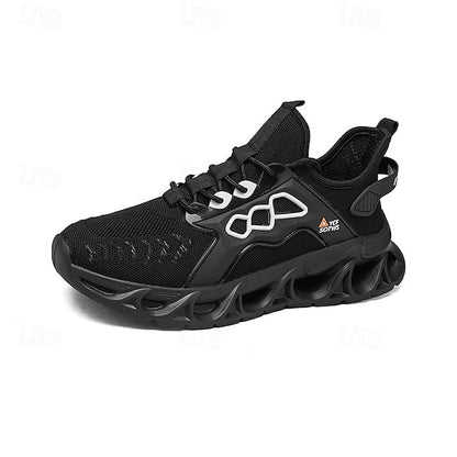 Men's Yellow Performance Sneakers with Flame Design,