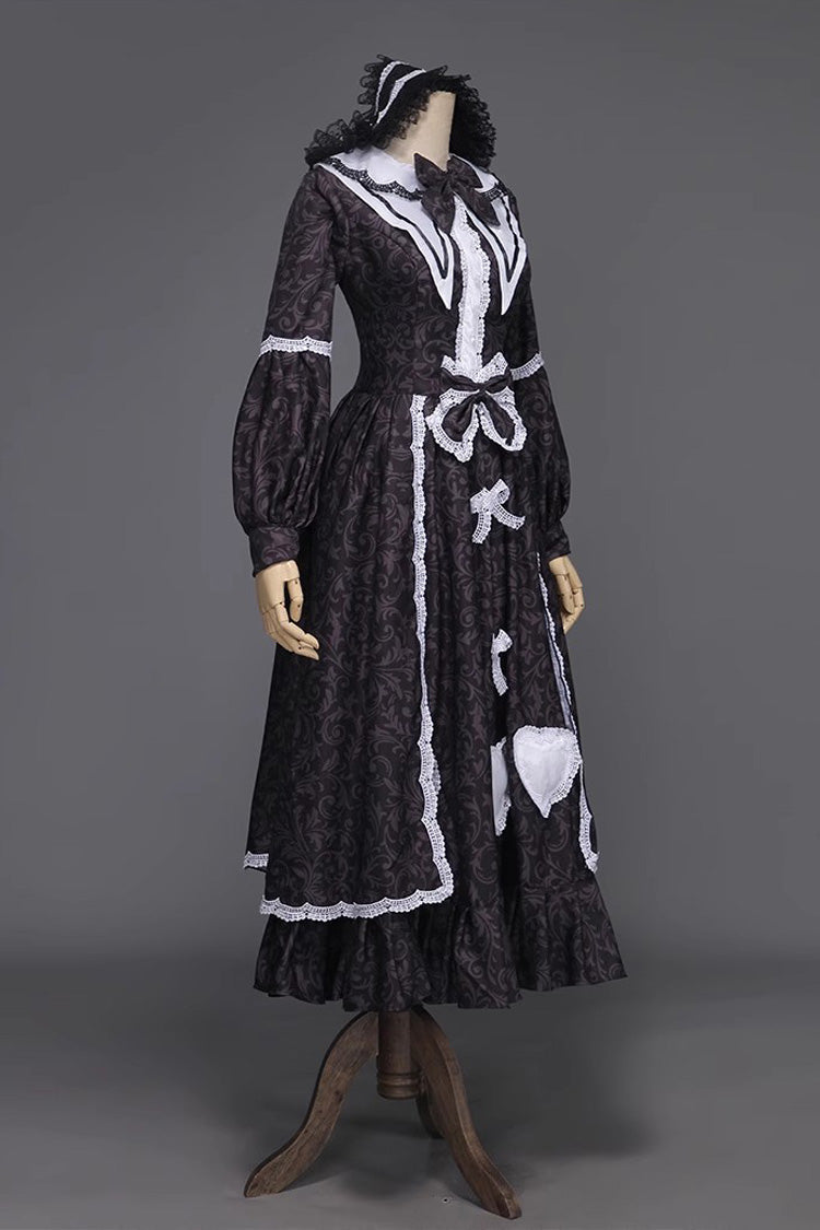 Sweet Lolita Dress with Bowknot and Ruffled Sleeves