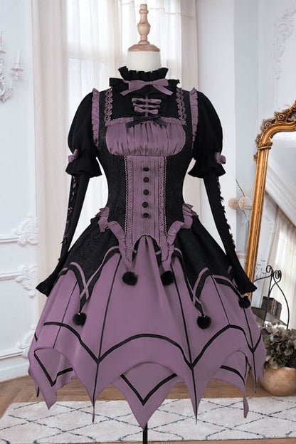 Sweet Lolita OP Dress with Ruffled Collar and Irregular Hem