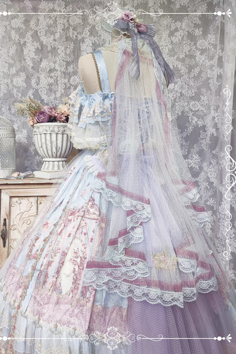Off-Shoulder Open-Front JSK Set with Hanayome Bow and Lace