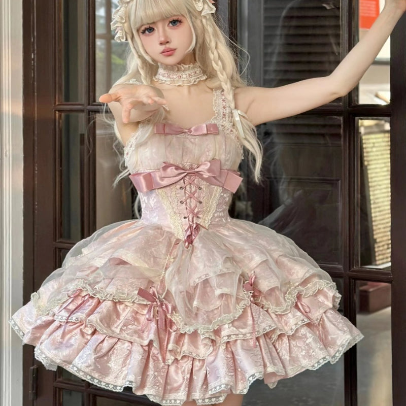 【Pre-Sale for 30 days】Sweet Pink Bow Lolita Dresses