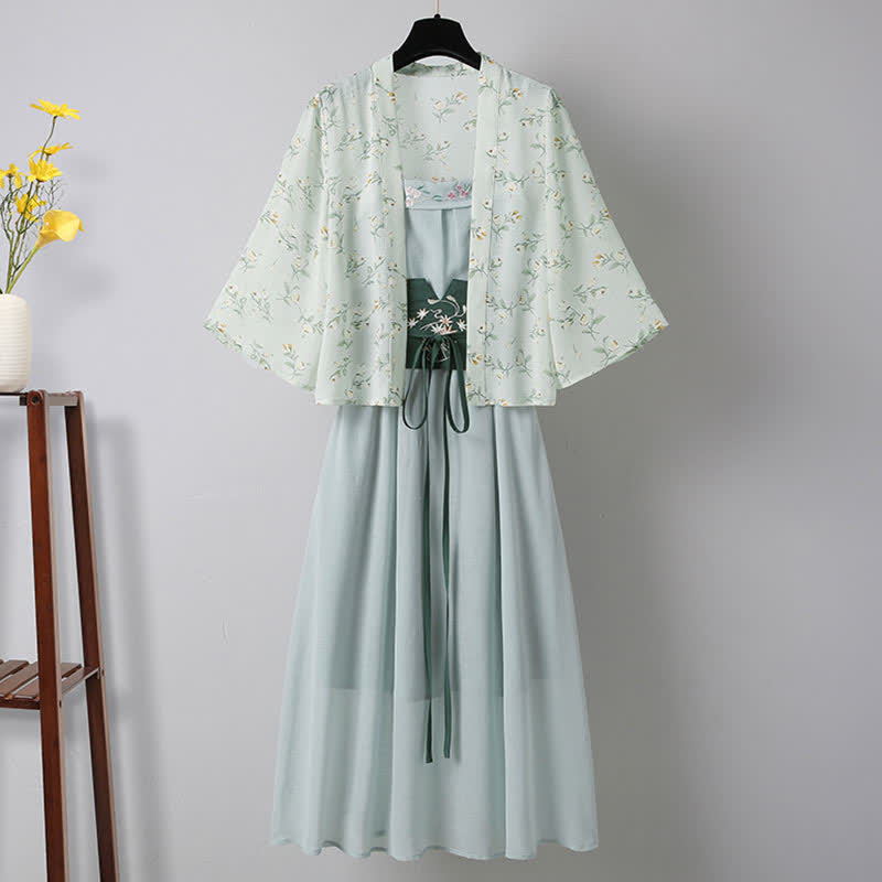 Vintage Hanfu Blumen Cardigan Stickerei Unterkleid