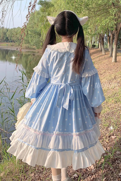 Toffee Bobo Long Sleeve Print Ruffle Dress - Sweet Lolita
