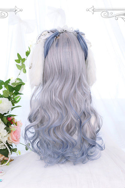 Ombre Dyed Long Wavy Wig with Big Curls