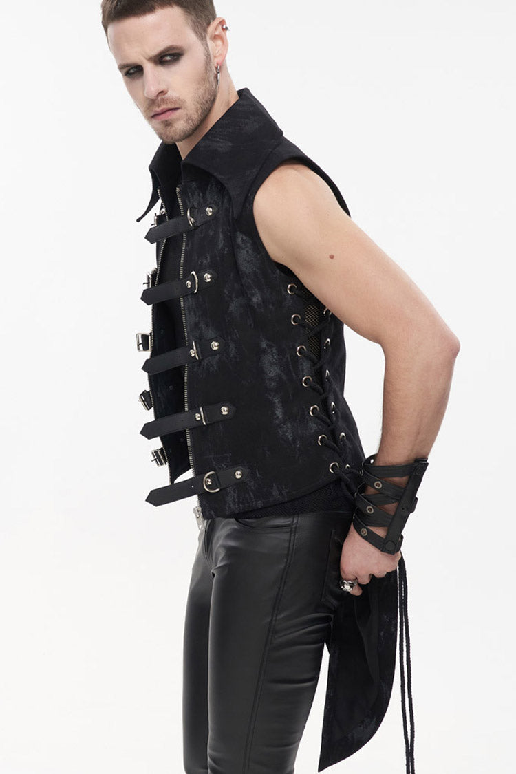 Rebel D-Ring Belted Asymmetrical Tailcoat with Side Slits