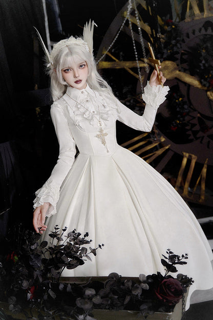 Gothic Lolita Night Poems Embroidery Fishbone Corset Dress