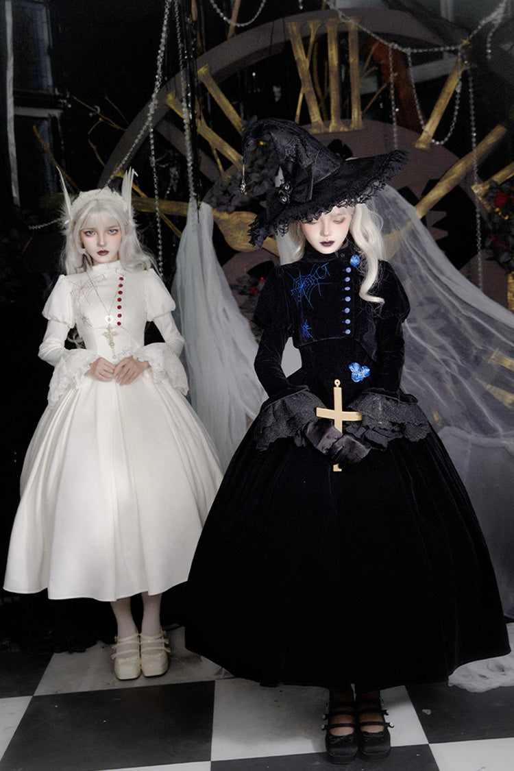 Gothic Lolita Night Poems Embroidery Fishbone Corset Dress