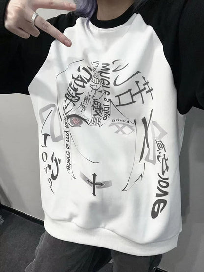 Black and White Colorblock Sweatshirt