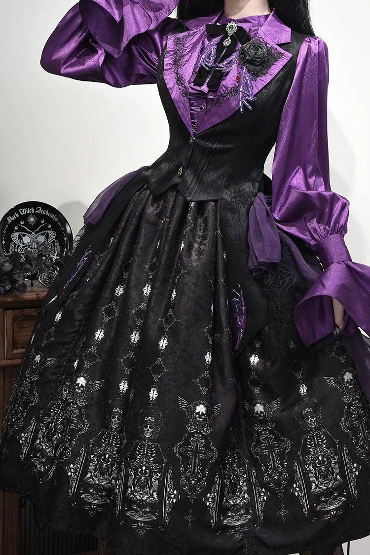 Printed Boned Elegant Gothic Skirt