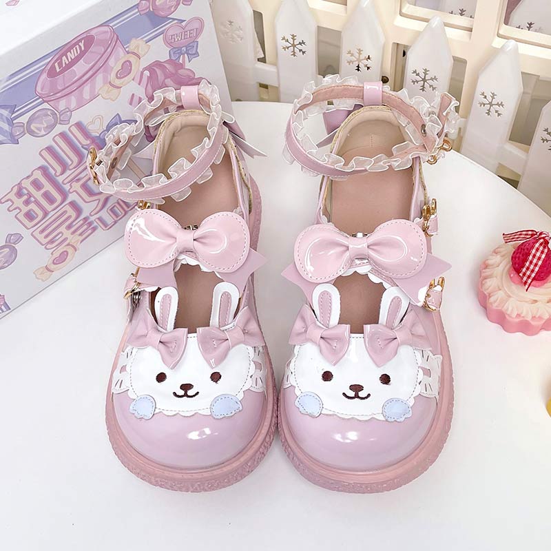 Lolita Mary Janes Schuhe mit Kawaii-Häschen