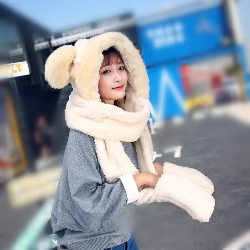 SpreePicky Kawaii Bunny/Bear Ears Scarf Hat SP1710929