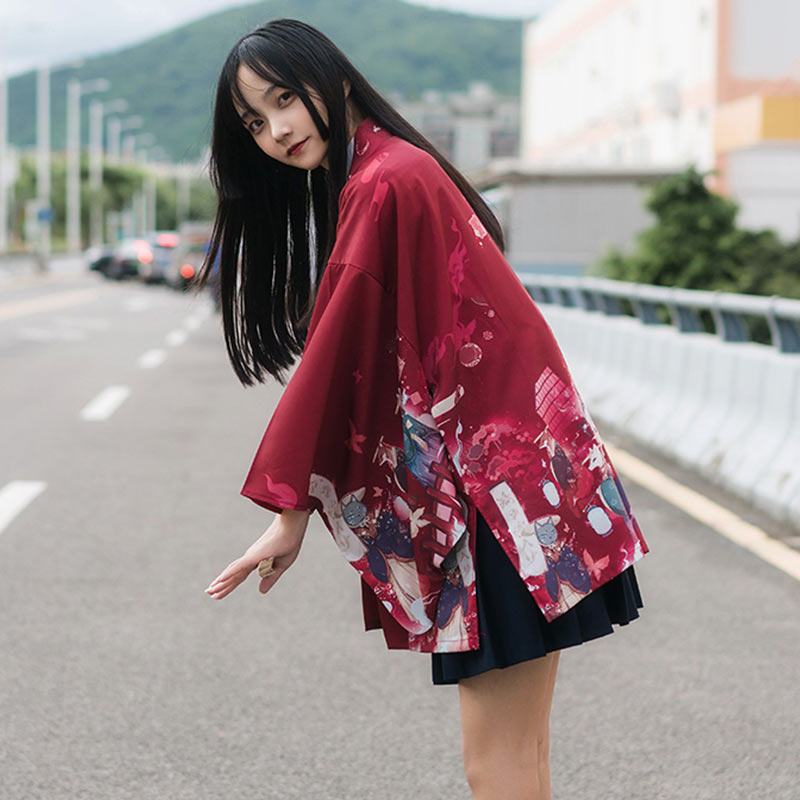 Cardigan ample vintage anime kimono vêtements d'extérieur