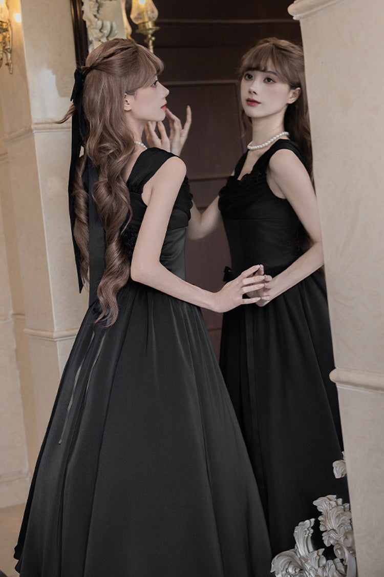 Fishbone Gothic Elegant Jumper Dress Set - Black With Love