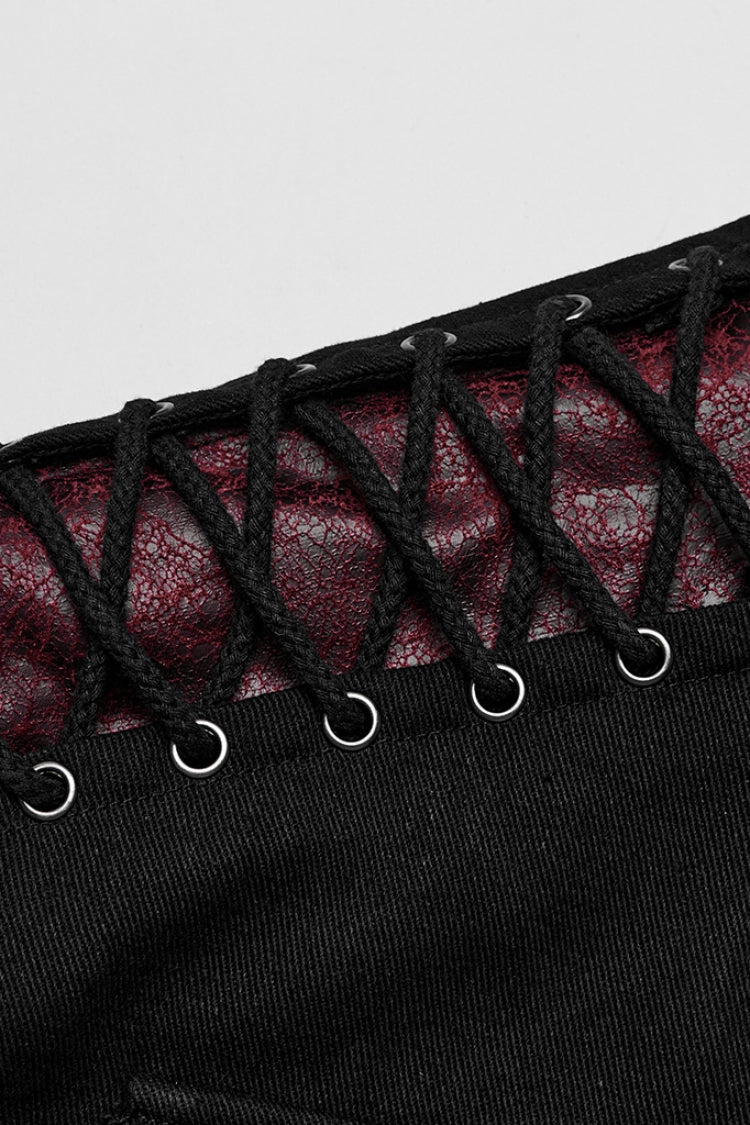 Stitching Slim Punk Vest with Stand Collar