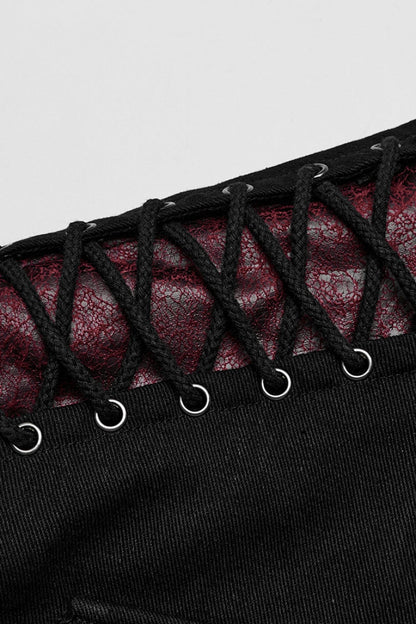 Stitching Slim Punk Vest with Stand Collar