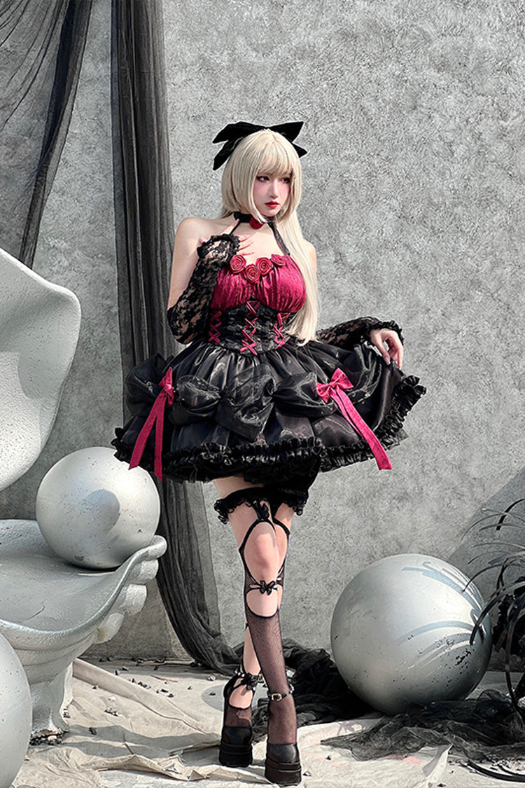 Succubus Rose Princess Bowknot Strapless Lolita Dress