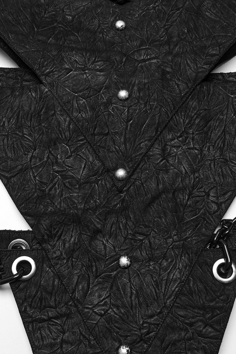 Inverted Triangle Hollow Metal Chain Black Steampunk Skirt