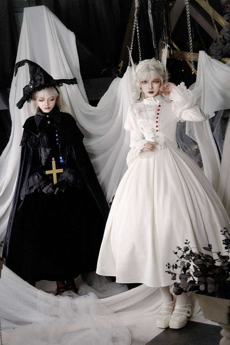 Gothic Lolita Night Poems Embroidery Fishbone Corset Dress