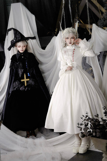 Gothic Lolita Night Poems Embroidery Fishbone Corset Dress