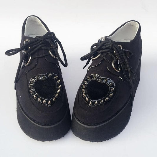 Shoes Made Custom Flatform SP168610 Heart Rivet