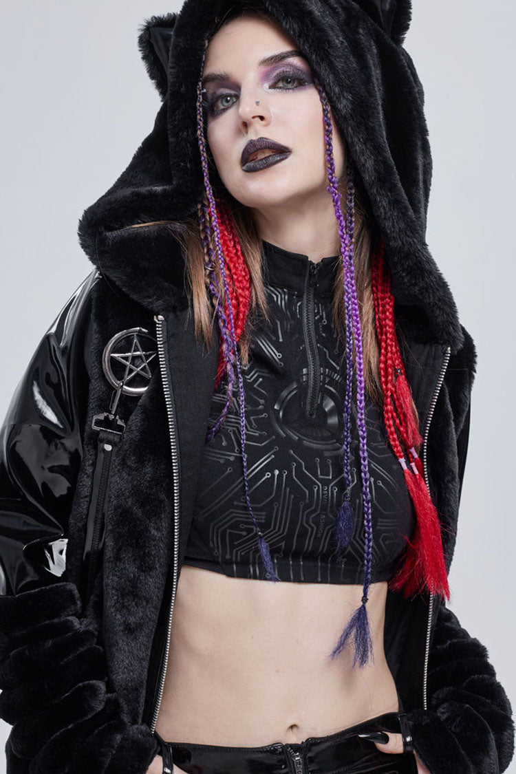 Womens Coat with Star Belt and Cat Ears
