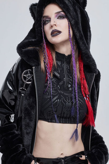 Womens Coat with Star Belt and Cat Ears