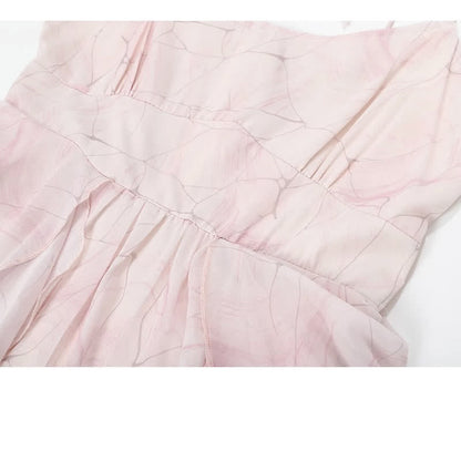 Cardigan Pink Slip Sweater Long Dress Outerwear Flouncing