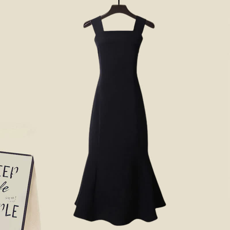 Sweater Slip Set Sweet Cable V-neck Dress