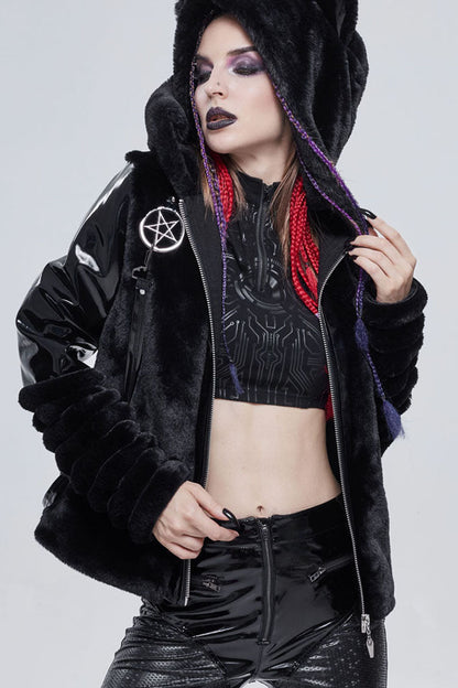 Womens Coat with Star Belt and Cat Ears