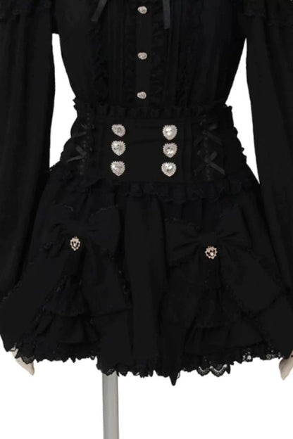 Plaid Ruffled Bow Gothic Japanese Lolita Skirt Three Colors