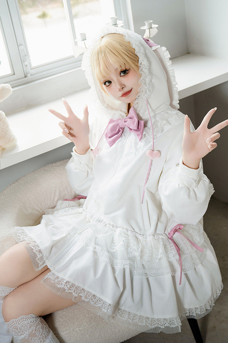 Hooded Lace Sweet Lolita Coat Set